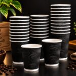 VASO CORRUGADO 08 OZ NEGRO