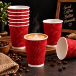 VASO CORRUGADO 08 OZ ROJO