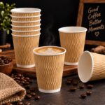 VASO CORRUGADO 08 OZ BEIGE
